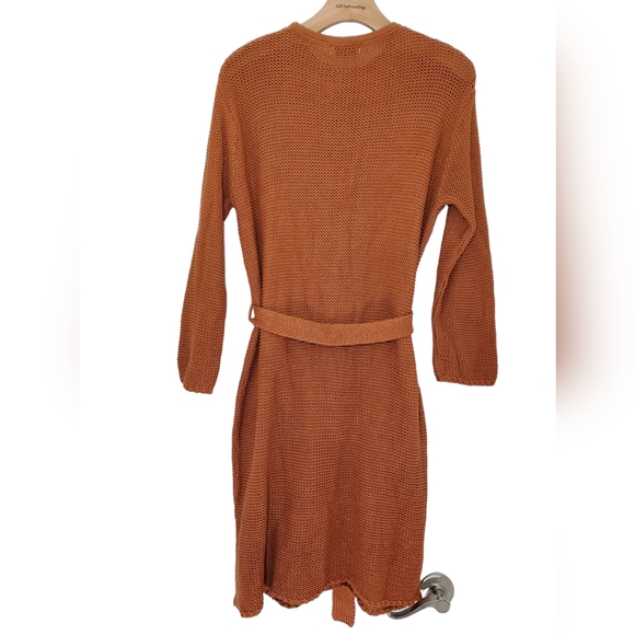 Aura Sweater Midi Dress Burt Rust Brown size Med - Picture 2 of 5